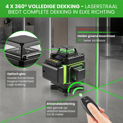 Professionele Bouwlaser - met 16 laserlijnen 4 x 360°